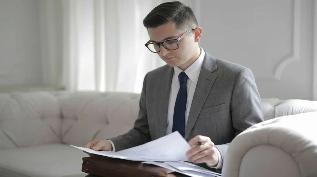 paralegal reviewing contract