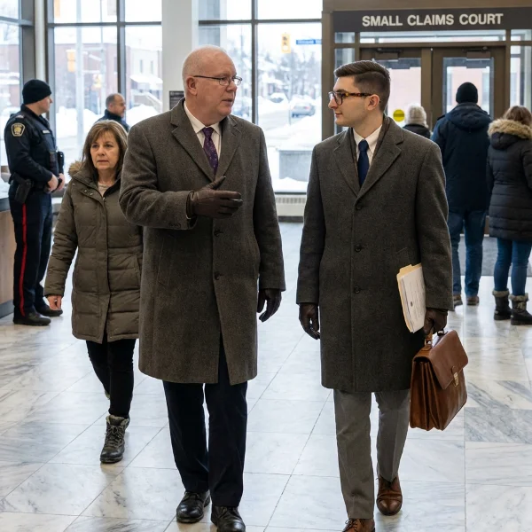 paralegals small claims court 2 men walking through the small claims court in Oshawa